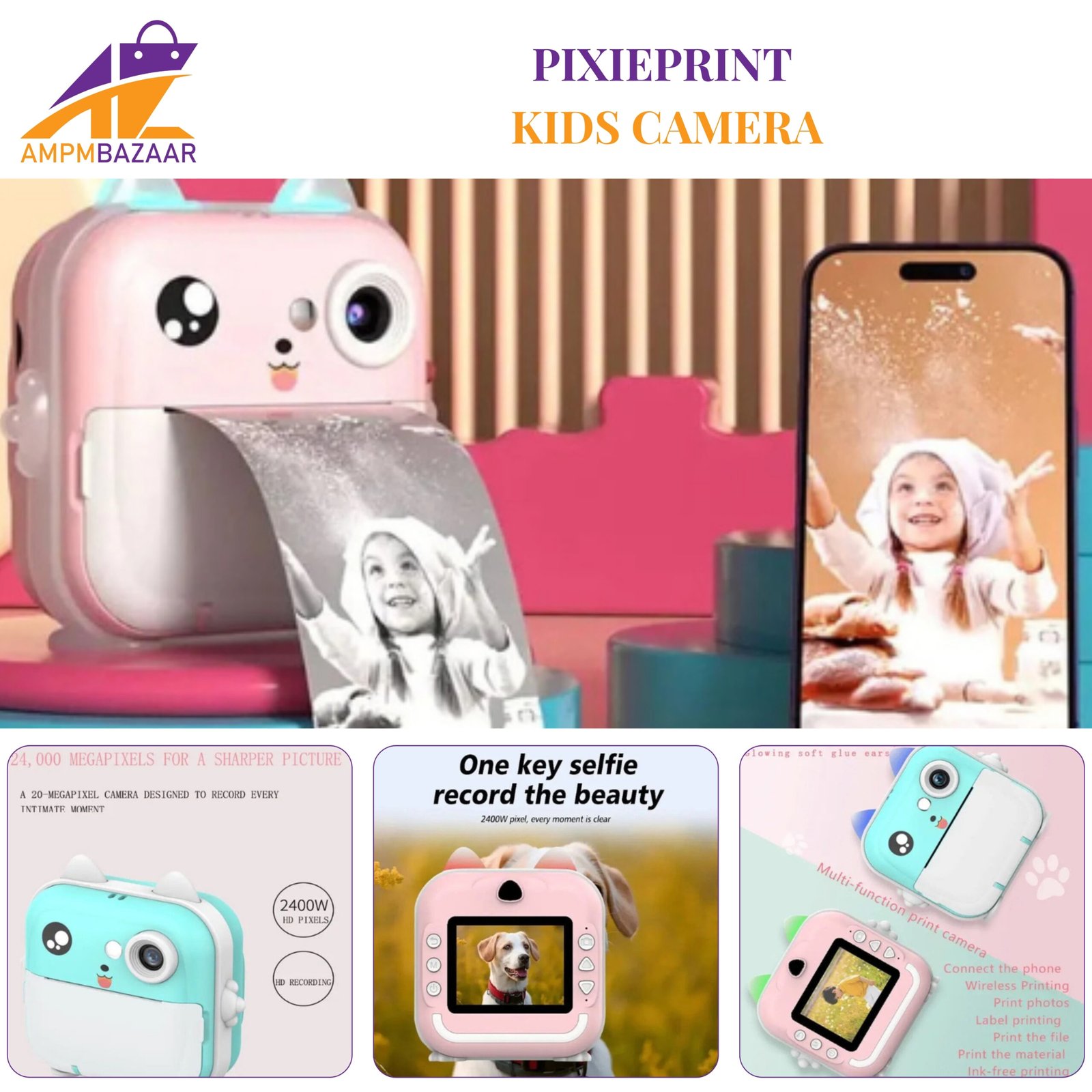 Pixie Print Kids Camera