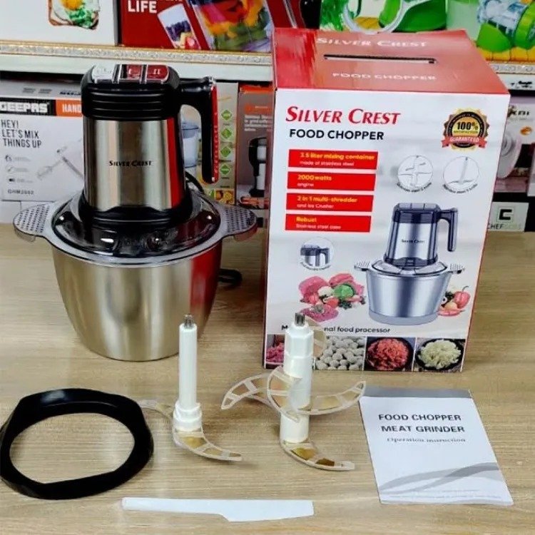 Silver Crest 3-in-1 & 4-in-1 Stainless Steel Electric Food Mixer Grinder (Standard & 2L Large Capacity) - Image 3