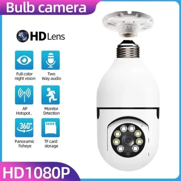 360° WiFi Bulb Camera / Panoramic Wireless Light Bulb Security Camera - Image 3