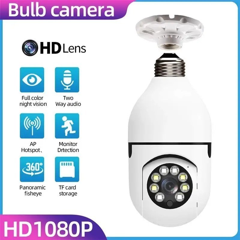 360° WiFi Bulb Camera / Panoramic Wireless Light Bulb Security Camera - Image 3