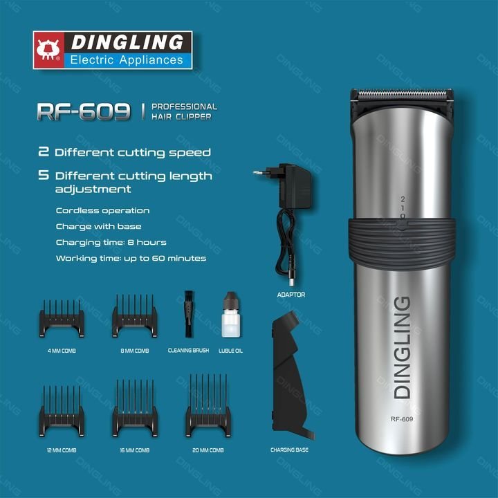High Quality Rechargeable DINGLING Professional Hair Trimmer Kit - Image 4